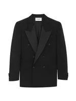 Oversized Tuxedo Jacket Grain De Poudre