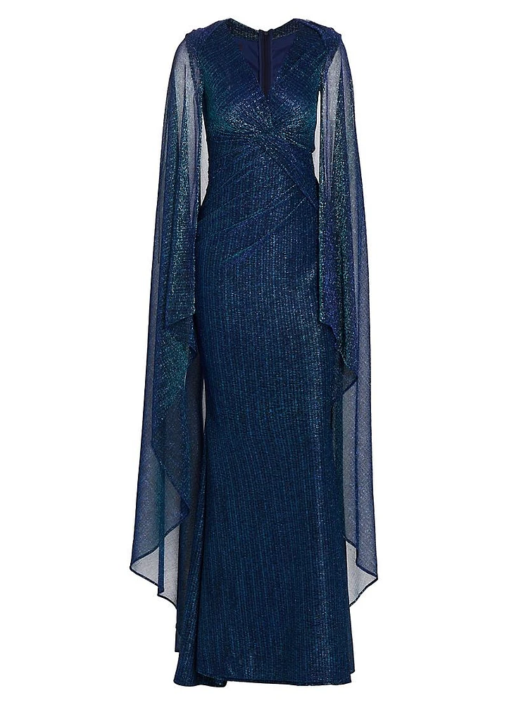 Matrix Metallic Cape Gown