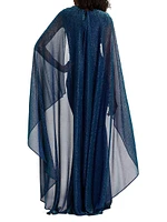 Matrix Metallic Cape Gown