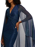 Matrix Metallic Cape Gown