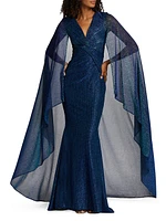 Matrix Metallic Cape Gown