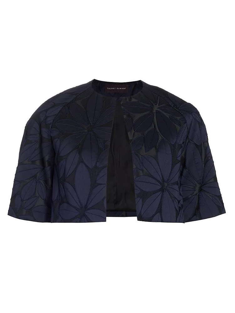 Floral Jacquard Bolero Jacket