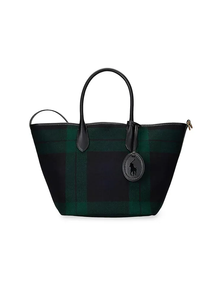 Medium Bellport Plaid Wool Tote Bag