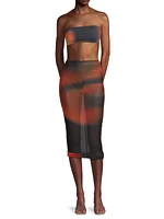 Juliana Semi Sheer Print Pencil Skirt