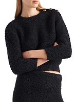 Bouclé Mohair Crew-Neck Sweater