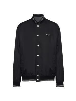 Reversible Re-Nylon And Cotton Fleece Bomber Jacket