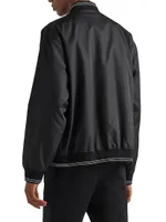 Reversible Re-Nylon And Cotton Fleece Bomber Jacket