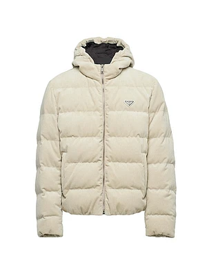 Cropped Corduroy Down Jacket