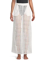 Delaney Eyelet Cotton Cover-Up Pants