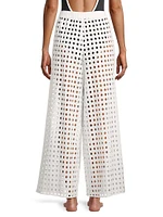 Delaney Eyelet Cotton Cover-Up Pants