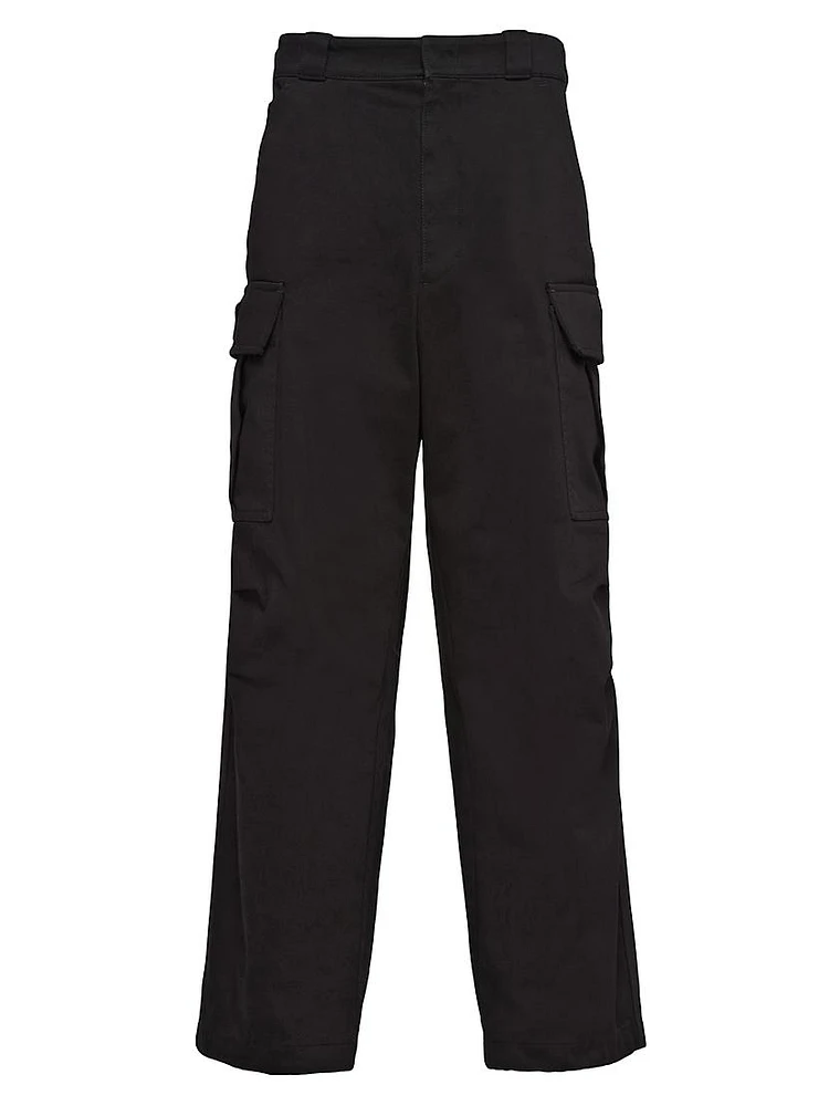 Cotton Satin Cargo Pants