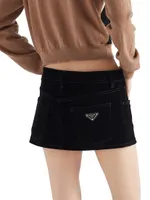 Velvet Denim Miniskirt