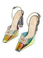 Cruise Control Aurum 100MM Crystal-Embellished Slingback Pumps