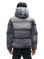 Denim Hooded Puffer Jacket
