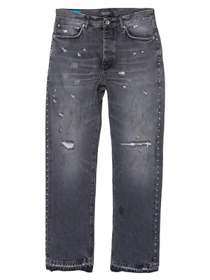 Crystal-Embellished Straight-Fit Jeans