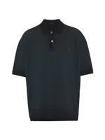 Oversized Garment-Dyed Cotton Polo Shirt