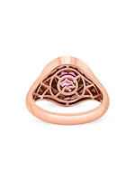 14K Rose Gold & Pink Tourmaline Heart Signet Ring