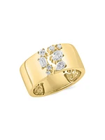 14K Yellow Gold & 0.57 TCW Diamond Cuff Ring