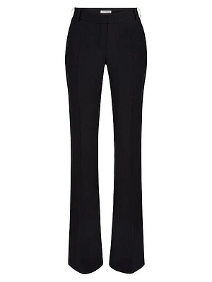 Pleated Boot-Cut Cady Pants