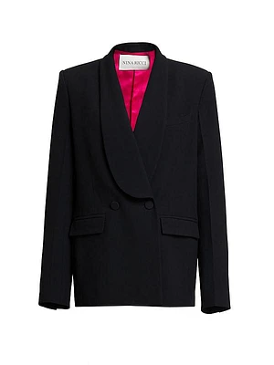 Cady Shawl Lapel Double-Breasted Blazer