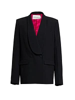 Cady Shawl Lapel Double-Breasted Blazer