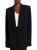 Cady Shawl Lapel Double-Breasted Blazer