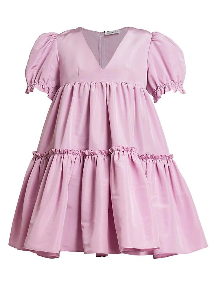 Tiered Taffeta Babydoll Dress