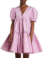 Tiered Taffeta Babydoll Dress