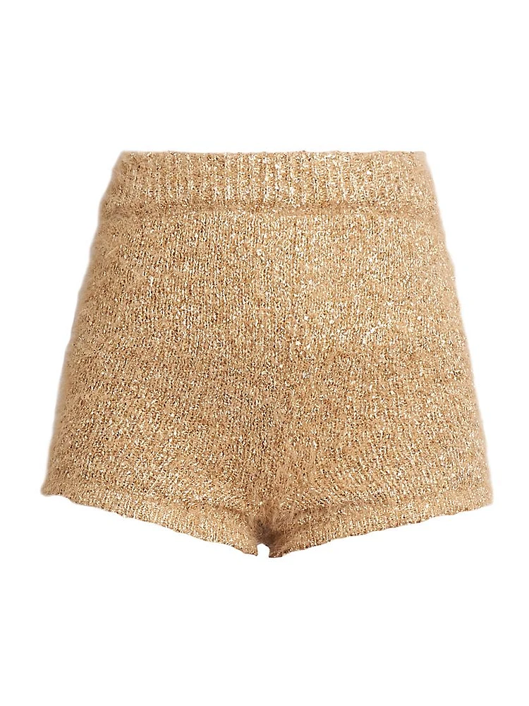 Metallic Tweed Knit Shorts