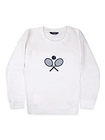 Tennis Racket Embroidered Crewneck Sweatshirt