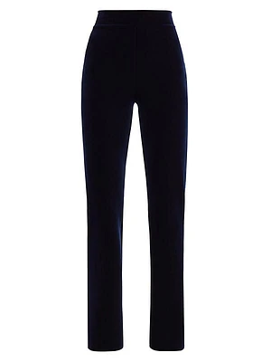 Venusette Velvet Straight-Leg Pants