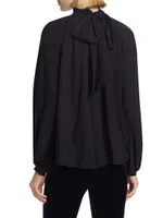 Lingy Pleated Mock Turtleneck Top