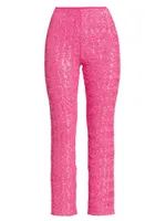 Linettir Paillettes Sequined Crop Flare Pants