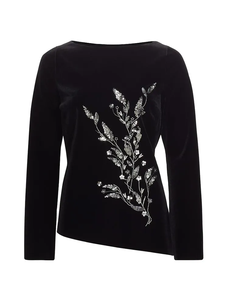 Fuad Sequined Velvet Top