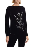 Fuad Sequined Velvet Top