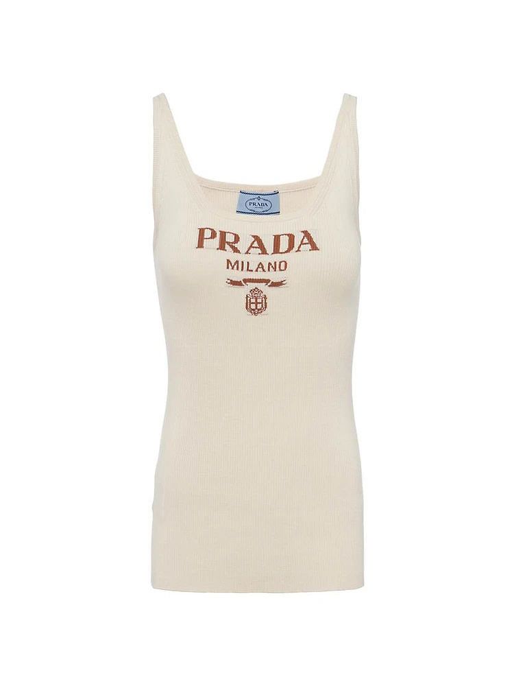 Silk Tank Top With Logo