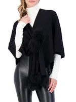 Wool Capelet With Toscana Lamb