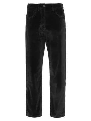 Five-Pocket Velvet Denim Jeans