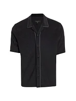 Avery Terry Button-Front Shirt