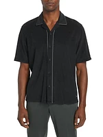 Avery Terry Button-Front Shirt