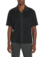 Avery Terry Button-Front Shirt