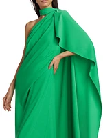 Atelier Clare One-Shoulder Draped Gown