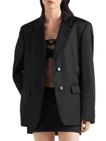 Single-Breasted Re-Nylon Blazer