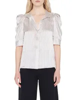 Gillian Striped Silk Blouse