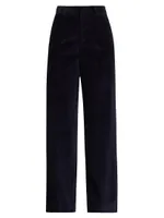 High-Rise Corduroy Straight-Leg Pants