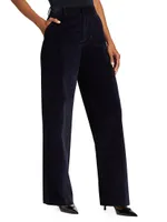 High-Rise Corduroy Straight-Leg Pants