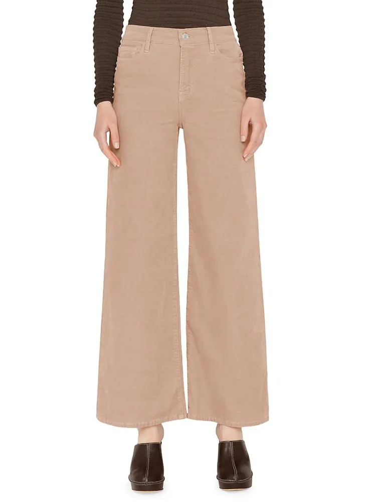 Le Slim Palazzo High-Rise Stretch Cropped Wide-Leg Jeans