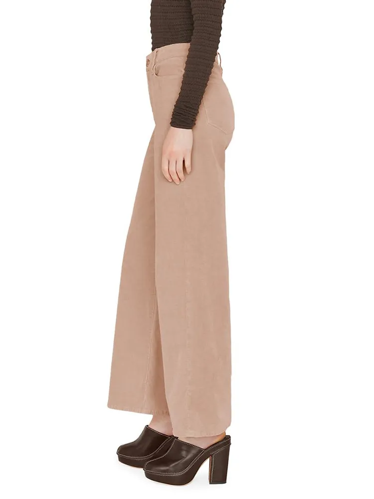 Le Slim Palazzo High-Rise Stretch Cropped Wide-Leg Jeans