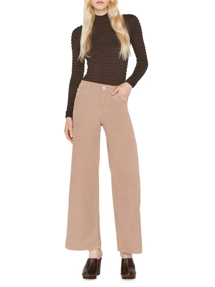 Le Slim Palazzo High-Rise Stretch Cropped Wide-Leg Jeans