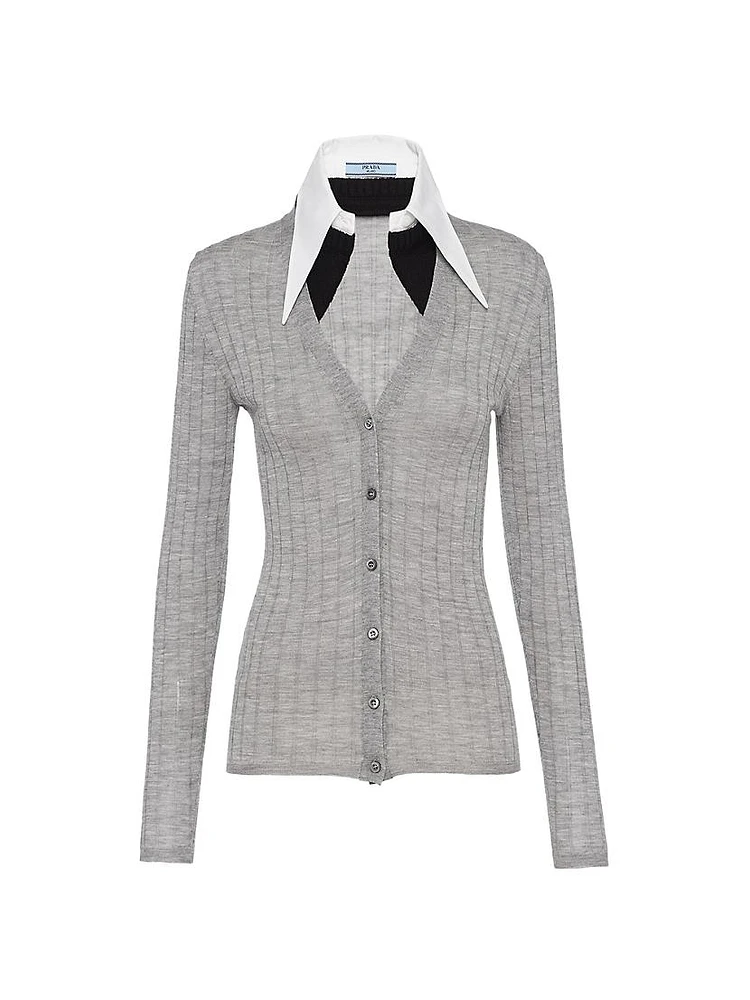 Cashmere And Silk Cardigan With Collar